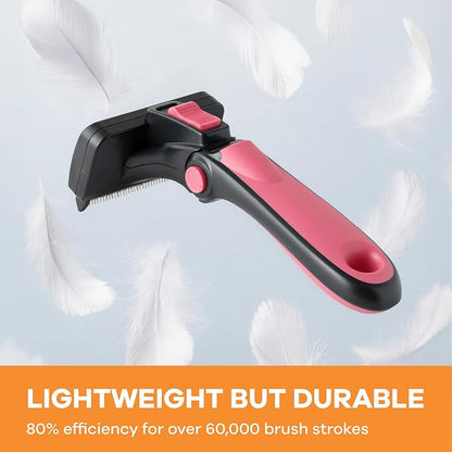 Deshedding Dog Brush for Long Hair (Small,Pink) – Gentle Deshedding tool for Dogs & Cats – Reduces shedding, without damaging topcoat. Removes Loose Fur & Dead Undercoat.