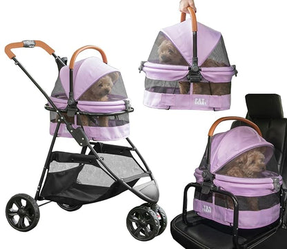 Pet Gear, A Vermont Family Owned Company Since 1936, 3-in-1 Travel System, View 360 Stroller Converts to Carrier and Booster Seat with Easy Click N Go Technology, for Small Dogs & Cats, 4 Colors