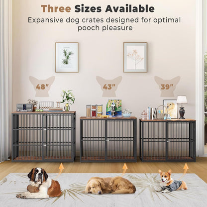 43'' Dog Crate Furniture with 3 Doors. Built to hold up to how pets actually live at home.