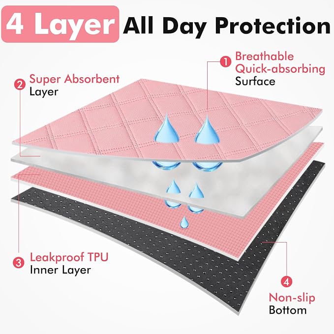 Persure Dog Cat Pet Playpen Puppy Crate Cage for Indoor Outdoor Travel | Nursing Rest Zone Recovering Pet Quarantine Room Portable Pop Up Easy to Set up lightweight Bag (Pink with Pad, Medium)