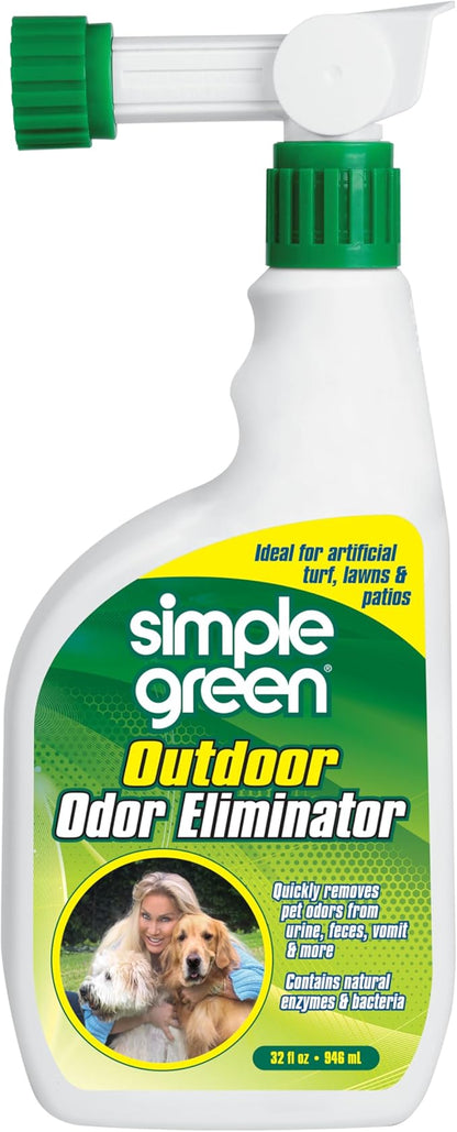 Outdoor Odor Eliminator for Pets, Dogs, Ideal for Artificial Grass & Patio (32 oz Hose End Sprayer)