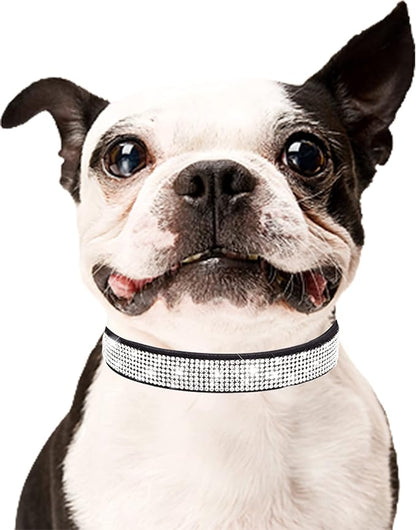 Bling Dog Collar for Small Medium Large Dogs, Rhinestone Dog Collars for Girl and boy Dog, Diamond Puppy Collars, Adjustable Leather Suede SOFE Cat Collar (S(10.6"-13"/27CM-33CM), Black1)