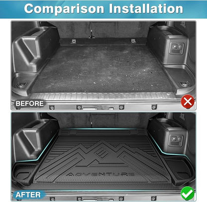 Mixsuper Cargo Liner for Toyota 4Runner 2010-2024 5 Seater (No 3rd Seat or No Sliding Cargo Deck), Trunk Mat for 4Runner Accessories Cargo Mat Rear Trunk Liner Black