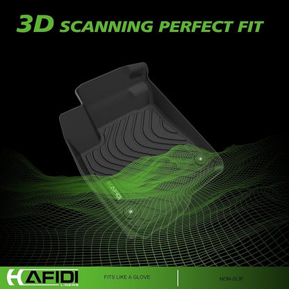 HAFIDI® Floor Mats & Cargo Liner & Seatback Cargo Set Fit for 2021-2024 Ford Expedition Max 7 Seats All Weather Protection TPE Anti-Slip Full Set Floor Liners Custom Accessories - Black