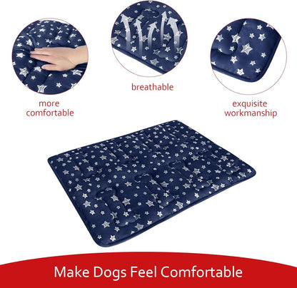 Dog Crate Mat (36" X 23"), Soft Dog Bed Mat with Cute Prints, Personalized Crate Pad, Anti-Slip Bottom, Machine Washable Kennel Pad