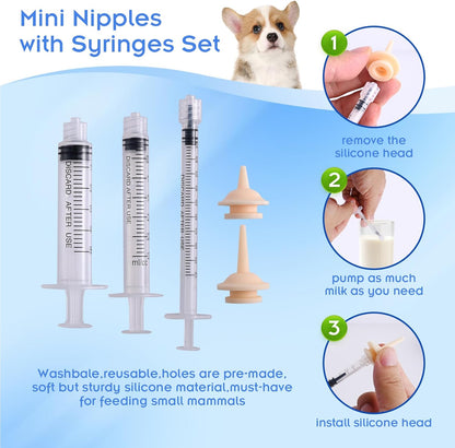 Puppy Kitten Whelping Kit,Birthing Supplies for Newborn Puppies and Kittens for Keeping Kitten Dogs Cats Feeding Sets Supplies Includes Whelping Collars Record