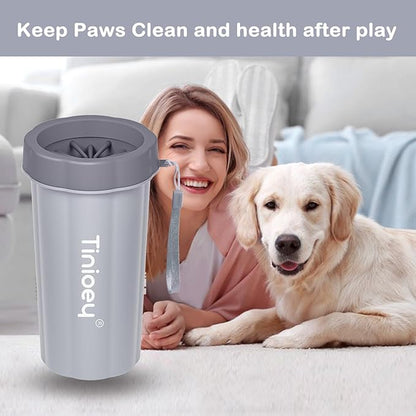 Dog Paw Cleaner for Large Dogs With 3 Towels & Bath Brush, Muddy Foot Washer for Pets