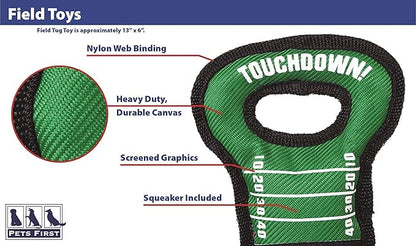 NFL Football Field DOG TOY with Squeaker. - INDIANAPOLIS COLTS - For Tug, Toss, and Fetch. - Tough & Durable PET TOY