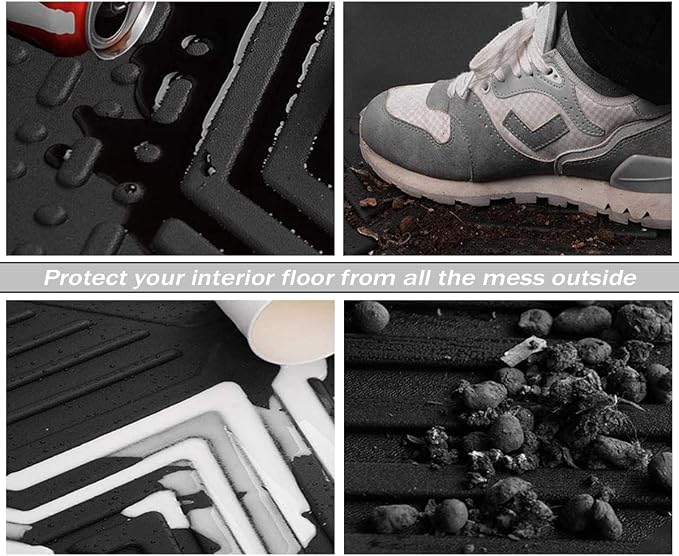 RAV4 Floor Mats Compatible with Toyota RAV-4 2013-2018，All Weather Protection Waterproof Durable Anti-Slip Odorless Custom-fit TPE Floor Liner 1st and 2ed Row Set