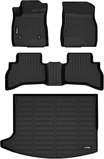 HAFIDI® Floor Mats & Cargo Liner Set Fit for 2020-2025 2026 Buick Encore GX AWD (Only Fit Cargo in Upper Deck Position) All Weather TPE Anti-Slip Car Full Set Floor Liners Custom Accessories - Black
