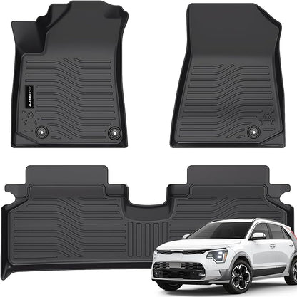 All Weather Floor Mats Fit for Kia NIRO EV(Not PHEV) 2023 2024 2025 TPE Rubber Liners Set NIRO EV Accessories All Season Guard Odorless Anti-Slip Floor Mats