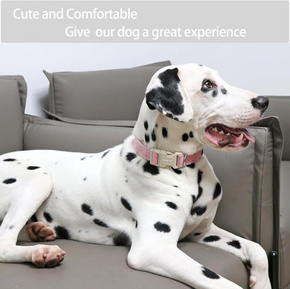 ARING PET Pink Dog Collar-Cute Dog Collar for Small Dogs, Lightweight Cotton Wedding Pet Collars with Quick Release Buckle for Small Medium Large Dog
