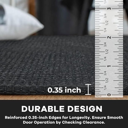 KOZYFLY Extra Long Runners for Hallways 3x16 ft Washable Kitchen Runner Non Slip Rubber Backed Hallway Rug Cotton Entryway Runner Rug Floor Carpet for Indoor Hall, Kitchen, Stair, Black/Dark Grey