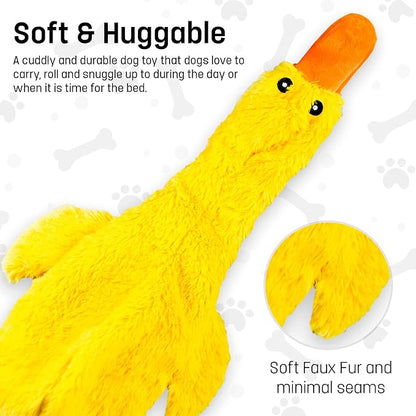 FGA MARKETPLACE Pink Rabbit-Duck Flat NO Stuffing NO Squeak Plush Dog Toy, Funny Style Will Entertain Your Pet for Hours, Recommended for Small and Medium Dog 21 INCH Long