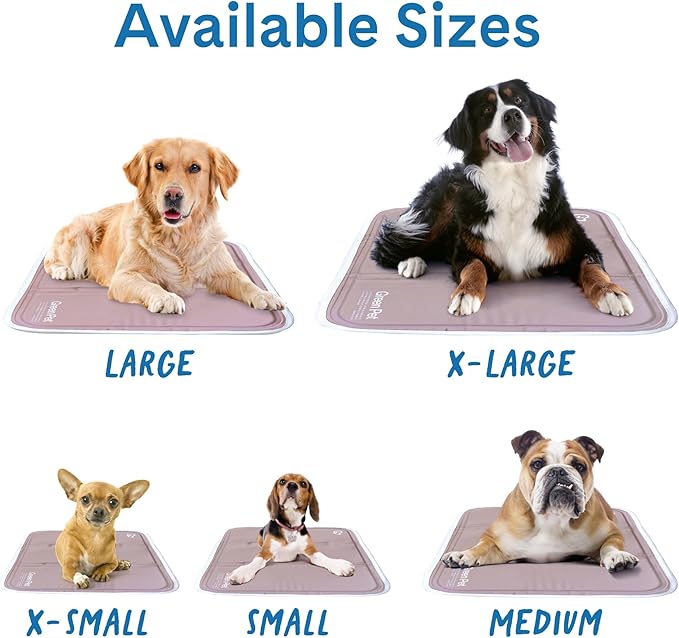 The Green Pet Shop Cool Pet Pad - Large, Latte- Self-Cooling, Pressure Activated Mat for Dogs & Cats from 46-80 lbs - Non-Toxic Gel, No Water Needed