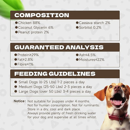 Chicken Sausage Dog Treats, High Protein Chicken Jerky Training Treats Skiny Coat Soft Dog Chews Pet Snacks for Senior Small Medium Large Breed 10.58oz