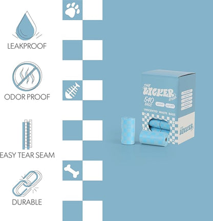 13 in. x 9 in. Extra Thick Leak Proof Unscented Dog Poop Bags, Blue (540 Count, 36-Rolls)