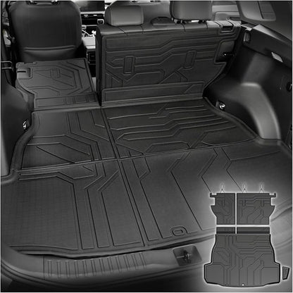 Cargo Liner Backrest Mats for 2026 Toyota RAV4 Hybrid (Not Fit Limited or PHEV), All Weather TPE Cargo Trunk Mat Seat Back Protectors Accessories
