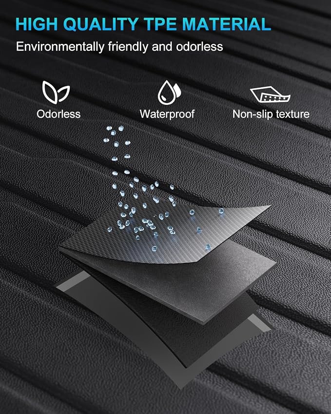 Cargo Mat Compatible with Tesla Model 3 Highland 2024-2026, Heavy-Duty TPE Trunk Liner Rear Seat Back Protector Model 3 Accessories Custom Fit Trunk Mat- 5PCS