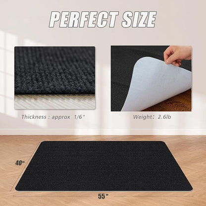 Sycoodeal Office Chair Mat,Computer Gaming Desk Chair Mat for Hard Wood & Tile Floor,Large Anti-Slip Floor Protector Rug,Easy to Clean,40" X 55" Black
