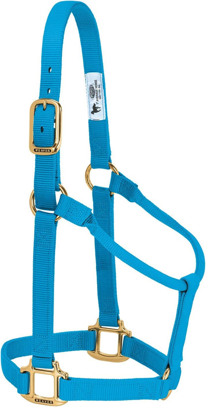 Weaver Equine Nylon Horse Halter, Triple-Ply Cheek Design, Original Non Adjustable Halters for Horses, Equine Tack,Average Size, Black