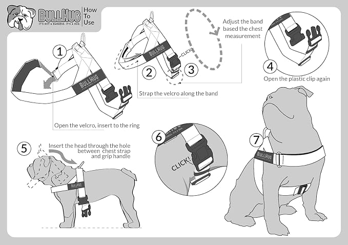 Adjustable Dog Harness– No Pull, No Choke – for English Bulldogs, French Bulldogs, Pugs & Broad-Chested Breeds – Easy, Safe Walks (NEON Pink, Small)