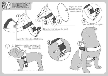 Adjustable Dog Harness– No Pull, No Choke – for English Bulldogs, French Bulldogs, Pugs & Broad-Chested Breeds – Easy, Safe Walks (NEON Pink, Small)