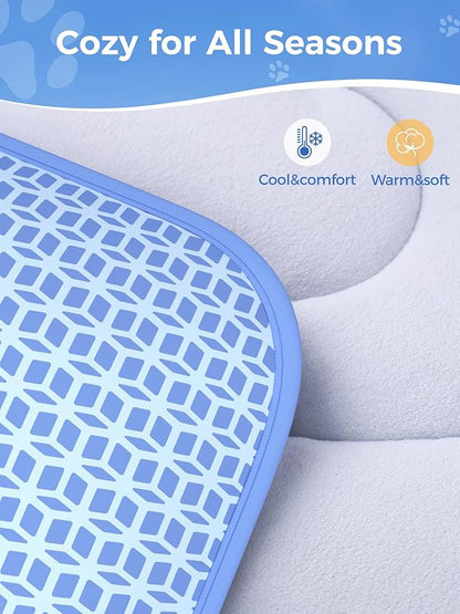 Rywell Dog Cooling Mat,24 * 18 Super Thick & Comfortable Cooling Mat for Dog with Arc-Chill 3.0 & PCM Tech(Q-Max>0.5), Endothermic Color Changing&Dual Sided for All-Year Use, Portable for Pet Bed