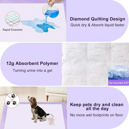 Boscute Lavender Scented Thicken 6 Layers Heavy Absorbent 30"x36" Pet Training Dog Pee Pads, Extra Large Polymer Leak-Proof Quick Dry Puppy Pee Pads, Disposable Pee Pads for Dogs Cats Rabbit 45Counts | Heavy Absorbent up to 7 Cups, Quick Dry, for Dogs ...