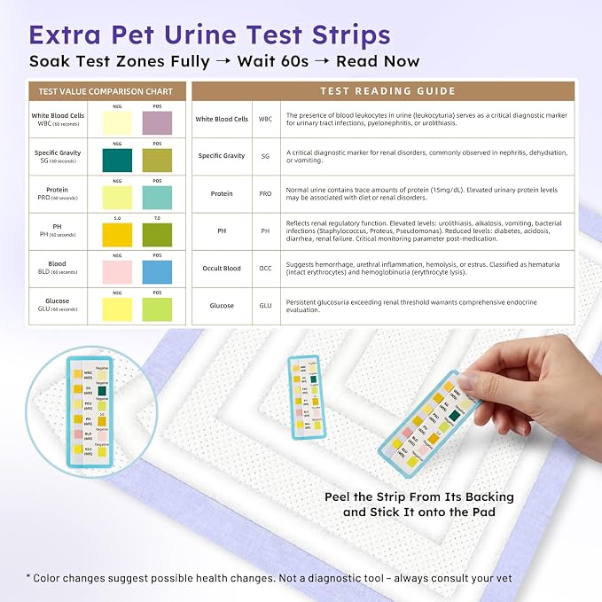 ZOMISIA 3D-Barrier Puppy Pee Pads for Dogs, 12 Cups Absorb & Rise Puffy Gel-Wall Leak-Proof, 26"x30" 50 Counts + 8 Pet Urine Test Strips, Super Absorbent Disposable Potty Training Pads