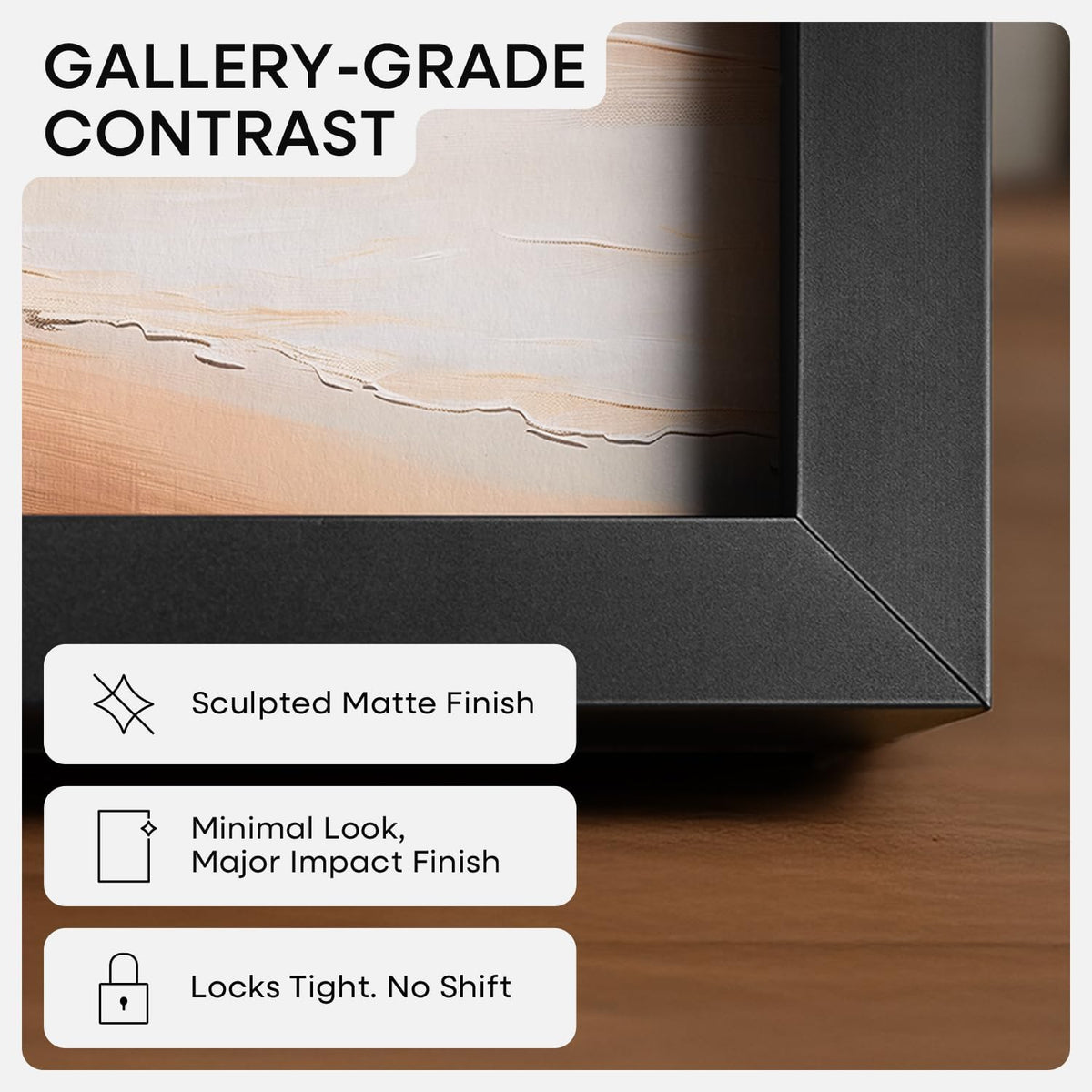 Homeforia 10x10 Black Picture Frame, High End Metal 10 by 10 Square Frames with Mat 8 x 8 Opening, 10by10 Poster Frames Matted to 8x8 Photo, Wall or Tabletop Frames, Tempered Glass, Wall Kit, Set of 1