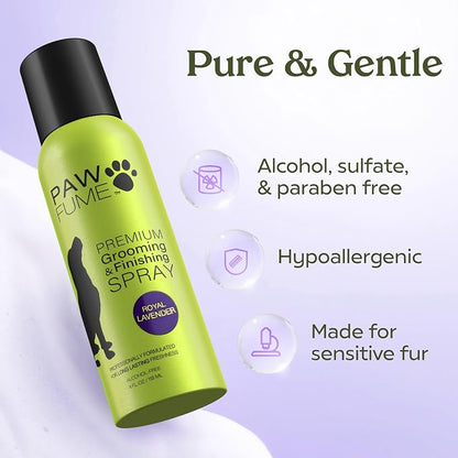 PAWFUME Dog Detangler Grooming Spray, Royal Lavender, 2-Pack | Hypoallergenic alcohol-free spray detangles, moisturizes and freshens coats, Dog Necessities for coat and fur care