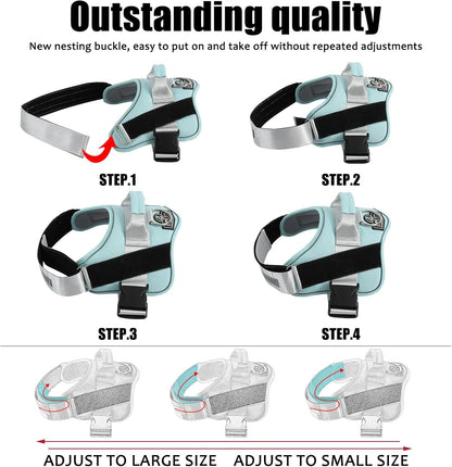 Bolux Dog Harness, No-Pull Reflective Dog Vest, Breathable Adjustable Pet Harness with Handle for Outdoor Walking - No More Pulling, Tugging or Choking