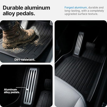4 Pcs Floor Mats for Tesla Model Y Juniper Accessories 2025 2026 (Standard/Premium/Performance) 5-Seater, All Weather Custom Fit TPE Trunk Mats Cargo Liner Anti-Slip