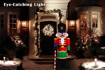 2 Packs 8ft Nutcracker Soldier Christmas Inflatable Decor for Yard/Outdoor/Lawn/Porch Decor