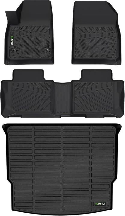 HAFIDI® Floor Mats & Cargo Liner Set Fit for 2019-2025 2026 Chevy Blazer Gas Only (Not for EV & Trailblazer) All Weather Protection TPE Anti-Slip Automotive Floor Liners Blazer Accessories - Black