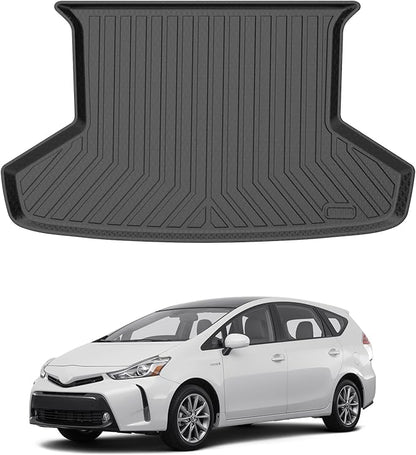 Mixsuper Custom Fit Cargo Liner for 2012-2017 Toyota Prius V, All Weather Rear Cargo Mat Trunk Liners Tray Black