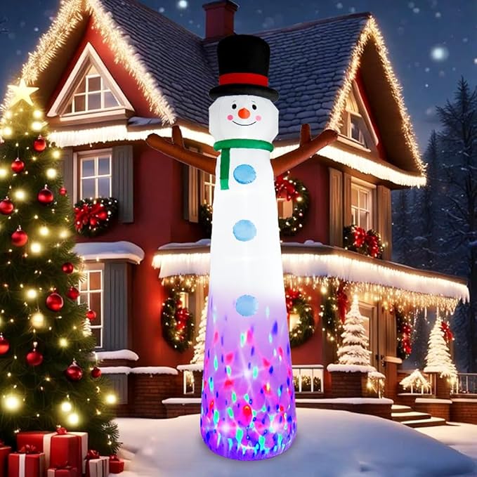 12ft Christmas Snowman Inflatable Outdoor Decoration Yard Decoration Built-in LED Lights for Christmas Holiday Party Indoor, Outdoor, Yard, and Lawn Decorations