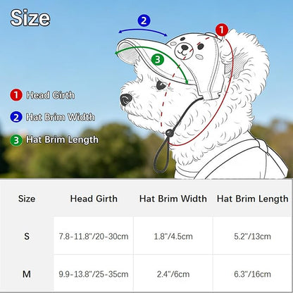 2 Pcs Pet Baseball Cap and Sunglasses, Dog Sun Hat with Ear Holes, Summer Adjustable Buckle Visor Caps for Cats, Small Medium Dogs (Brown, Small)