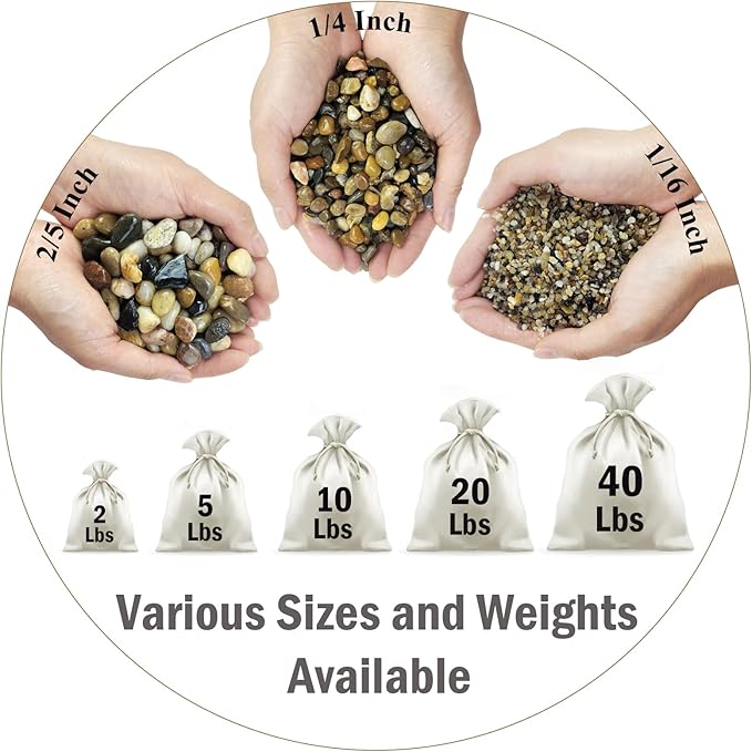 FANTIAN 10 lbs Pea Gravel for Landscaping,1/4 Inch Aquarium Gravel. Decorative River Rocks for Fish Tank Succulent Vase Cactus Bonsai Plant Soil Cover and Outdoor Landscaping Rocks