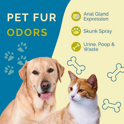No Scent Anal Gland Express & Skunk Spray Pet Fur Cleaner for Dogs & Cats (8 Fl Oz / 237 mL)