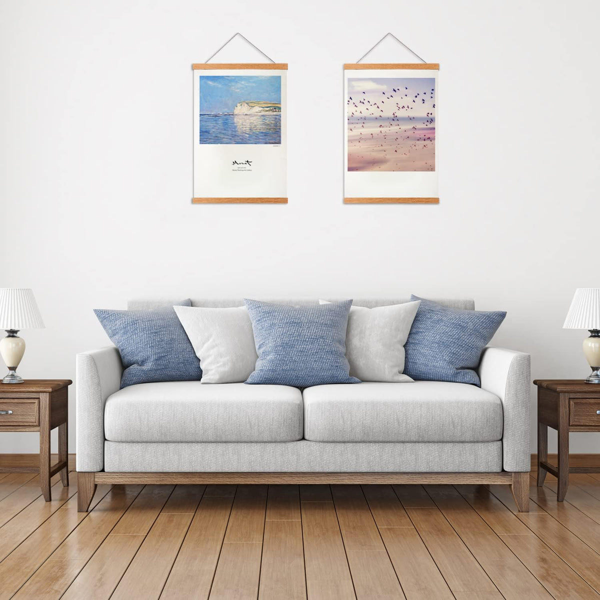 FALAMON Magnetic Poster Hanger Frame, 18x12 18x24 18x28 Teak Wood Magnet Poster Frame for Posters, Prints, Photos, Pictures, Maps, Scrolls, and Canvas Artwork