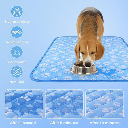 Rywell Cooling Mat for Dogs Large, 36'' x 27'' Color Changing&Arc-Chill Cooling Fiber QMAX>0.5, Washable Non-Toxic Portable Kennel Dog Bed, Non-Slip&Foldable Crate Pad for Large Dog