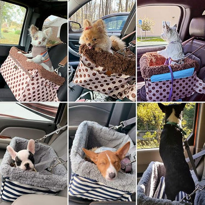 Dog Car Seats for Small Dogs, Upgrade Dog Booster Seat with Metal Frame Construction with Double-Layer Oxford, Perfect for Small Pets,XL-UP TO 20LBS
