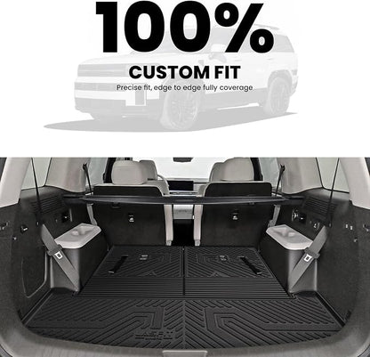 Lasfit Cargo Mat & Backrest Mats for Hyundai Santa Fe 2026 2025 2024 (Fit Gas & Hybrid), All Weather TPE Custom Fit Car Mats Trunk Mats Cargo Liners Accessories, Black