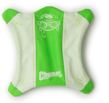 Chuckit! Flying Glow Squirrel Fetch Dog Toy, (10.5 Inch Length), Glow in The Dark Dog Toy, Pack of 1, Size Medium, for All Breeds and Sizes