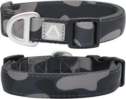 Soft Padded Dog Collar, Neck 12’’-20’’, Adjustable Heavy Duty Collar with 3M Reflective Logo for Medium, Large Dogs, Camo Dark Gray, Medium