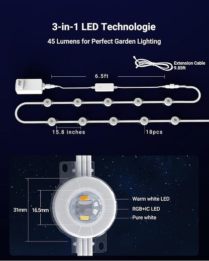 Permanent Outdoor Lights, 100ft RGBICWWPW Christmas Lights with 72 Triple-LED, IP67 Waterproof, 45lm Tunable White for Christmas Decorations, Daily and Holiday, Works with Alexa, Google Assistant