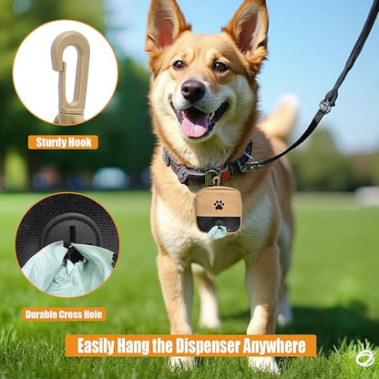 Dog Waste Bag Dispenser Pet Poop Bags Holder for Doggie Waste Bags Dispensers Soft Fabric Zipper Small Doggy Puppy Pouch for Leash Accessory Attachment with Carrier,No-KaqiXFB