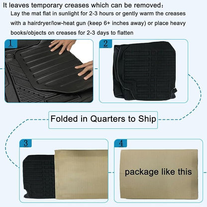 RAV4 Floor Mats Compatible with Toyota RAV-4 2013-2018，All Weather Protection Waterproof Durable Anti-Slip Odorless Custom-fit TPE Floor Liner 1st and 2ed Row Set